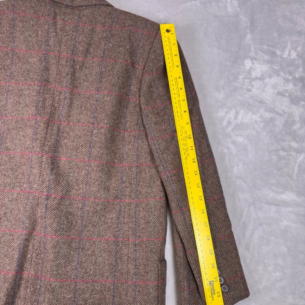 Peabody‎ House International Brown Wool Windowpane Plaid Blazer Jacket 9/10 VTG - Picture 8 of 12